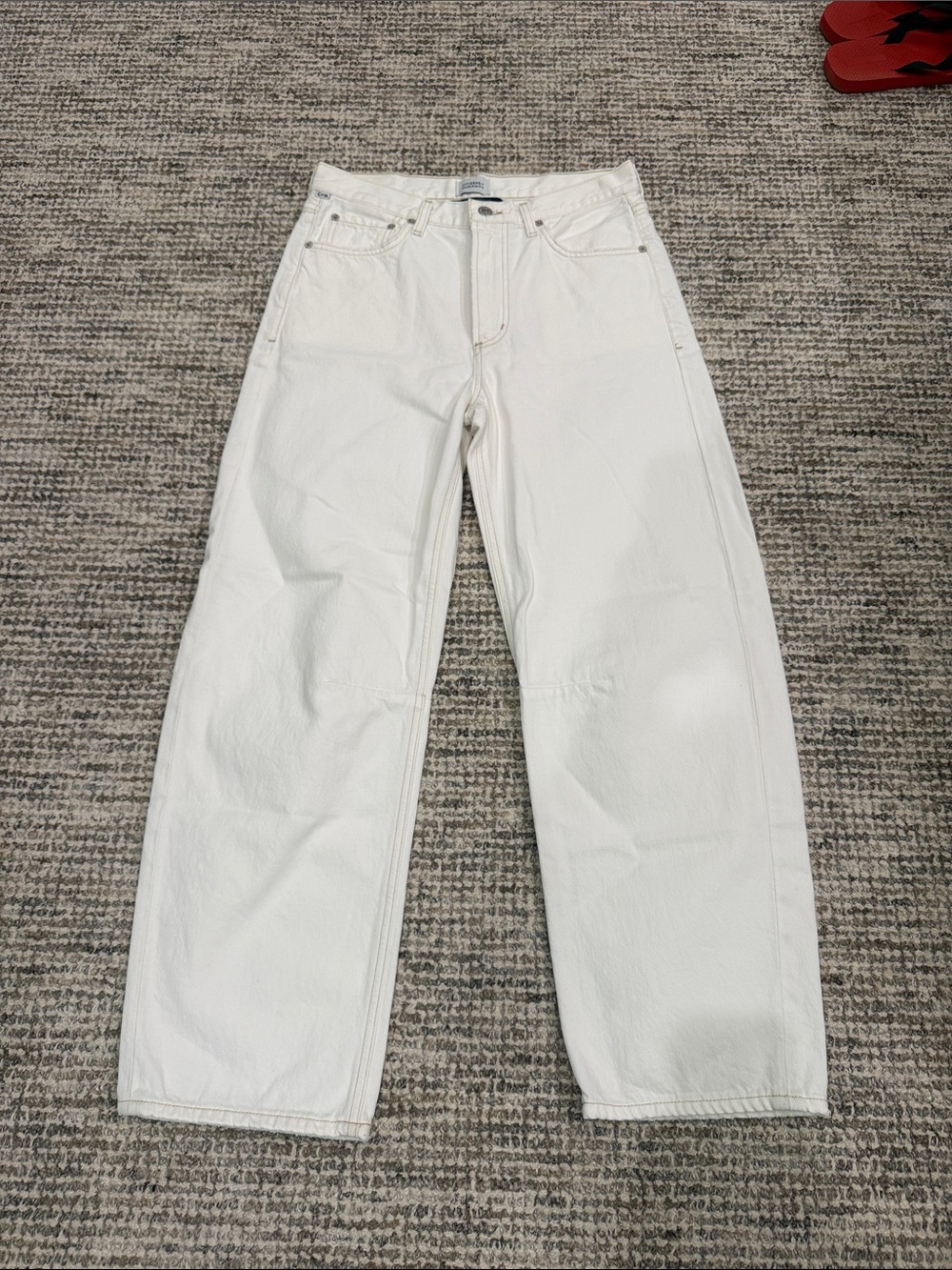 Citizens Of Humanity White Straight-Leg Jeans